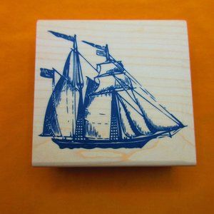 Sailing Ship Rubber Wood Mounted Stamp